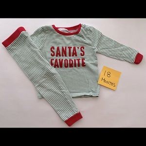 Baby Toddler Holiday Christmas Santa Two Piece Pajamas Size 18 Months
